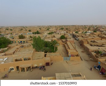 Agadez, Niger 02-2019 Arial Shot Of The Desert City Of Agadez