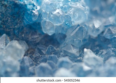  Agate Is A Cryptocrystalline Variety Of Crystal Quartz. Macro Texture Aquamarine Crystals.