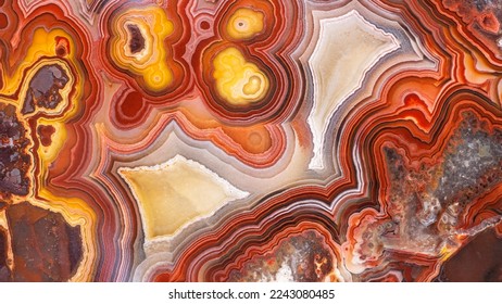 Agate mineral stone with colorful and incredibly bizarre texture