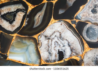 Agate Umbra Gold Surface, Close Up