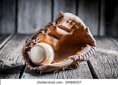 Age Baseball glove and ball