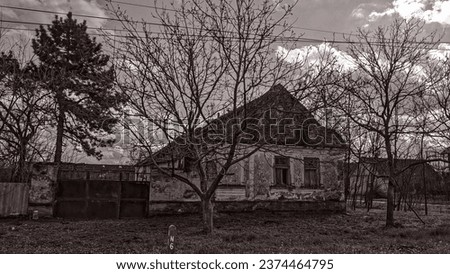 Aged, abandoned house, an abstract landscape