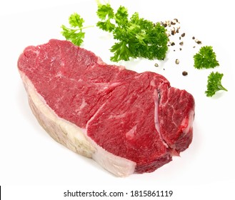 Aged Beef Steak On White Background