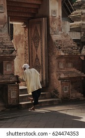 A Aged Man Walking Out From Mataram Kotagede Mosque.