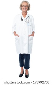 Aged medical professional with stethoscope