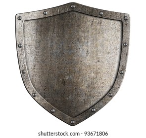 Aged Metal Shield Isolated On White