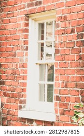 Aged Redbrick Wall with Window