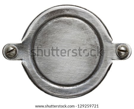Aged round metal plate texture, background
