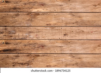 Aged rustic table, overhead view