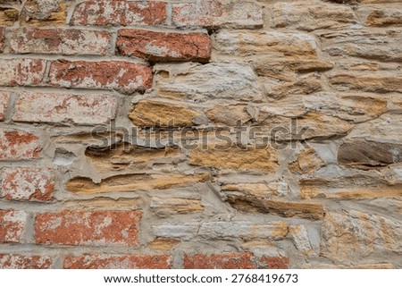 Aged wall textures with brick plaster and sstone details. Language of surfcaces. Integragtion concept. Architectural charcacter. set of 5 images