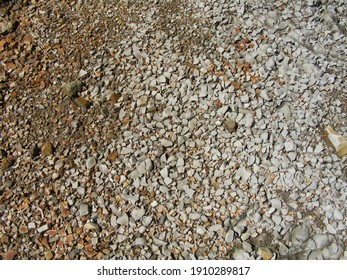 Aged And Weathered Natural Rock Debris Breaks Apart Into Small Pieces Because The Rock Layers Are Often Exposed To Heat And Rain, Causing Erosion And Landslides.