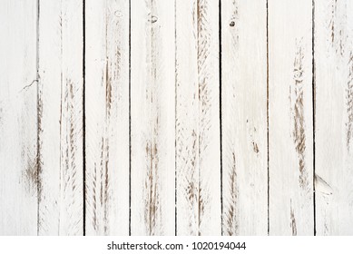 Aged White Wood Vertical Slats Background