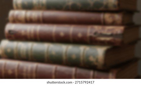 Aged Wisdom Stack of Antique LeatherBound Books.