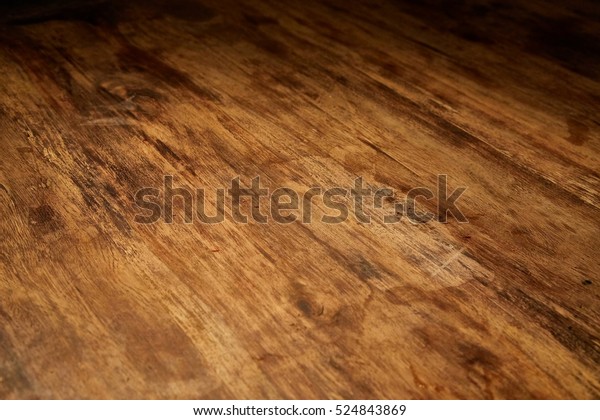 Aged Wood Desk Dim Light Stock Photo (Edit Now) 524843869