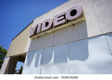  Aged And Worn Old Video Store Sign                              