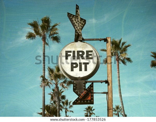 Aged Worn Vintage Photo Fire Pit Stock Photo Edit Now 177853526