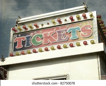  Aged And Worn Vintage Photo Of Ticket Booth At Carnival