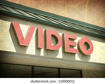  Aged And Worn Vintage Photo Of  Video Sign