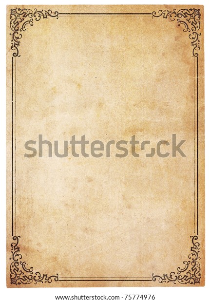 Aged Yellowing Paper Stains Smudges Blank Stock Photo (Edit Now) 75774976