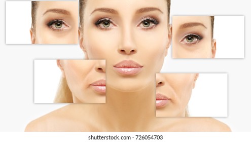 Ageing. Mature Woman-young Woman.Face With Skin Problem 