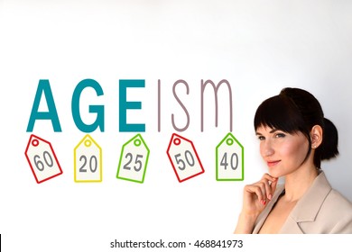 Ageism Sign On White Background