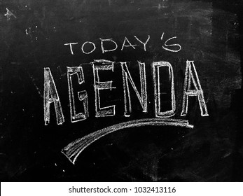 Today’s Agenda Handwritten on Blackboard - Shutterstock ID 1032413116