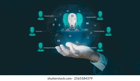 Agentic AI and generative artificial intelligence. robotic processes automation and data analysis, technologies machine learning and natural language processing to enable it to work on its own  