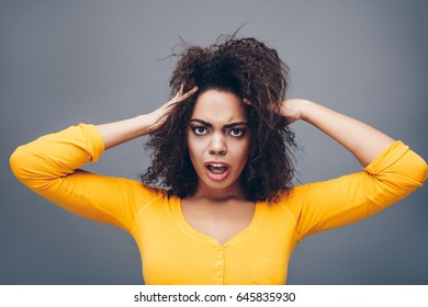 Aggressive African American Woman Portrait Worker Stock Photo 645835930 ...