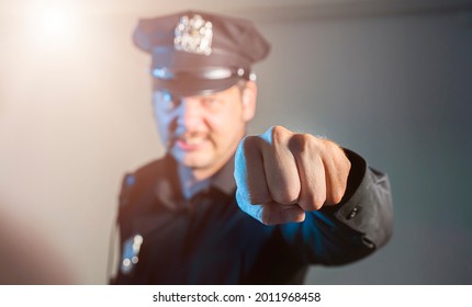 Aggressive Angry Cop Fights Swears And Shouts