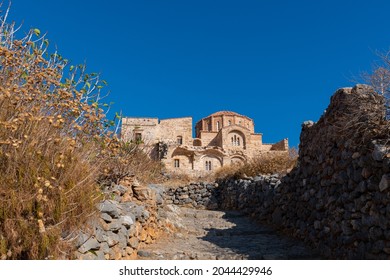 Agia Sophia Church On Top Of Monemvasia Castle, Greece