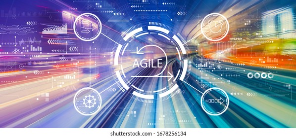 Agile Concept With Abstract High Speed Technology POV Motion Blur