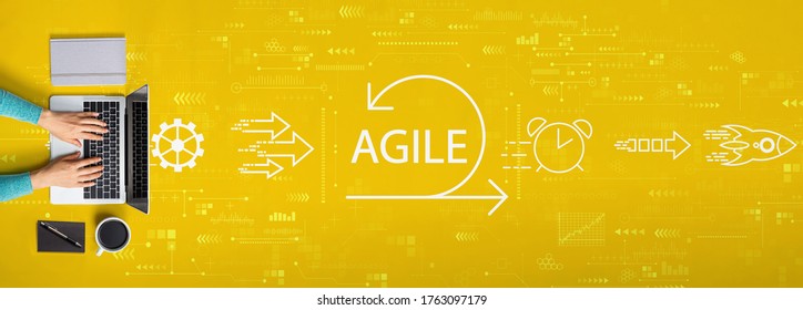Agile concept with person using a laptop computer - Shutterstock ID 1763097179