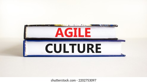 Agile Culture Symbol. Concept Words Agile Culture On Books. Beautiful White Table White Background. Business Flexible And Agile Culture Concept. Copy Space.