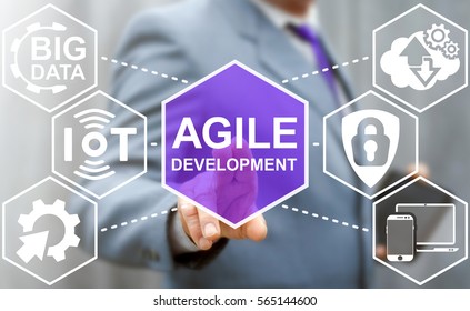 Agile Development Iot Big Data Business Integration Web Computer Agility Nimble Quick Fast Start Up Concept. IT Technology