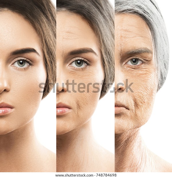 Aging Concept Comparison Young Old Real Stock Photo (Edit Now) 748784698