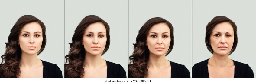 Aging Process.Age Changes.Aging.Woman Of Different Ages-30,40,50