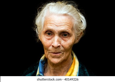 Aging Process - Very Old Senior Women Smiling Face