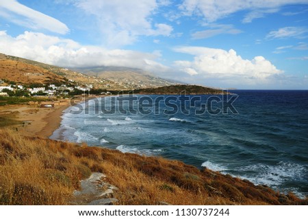 Agio Petro beach on Andros island Greece