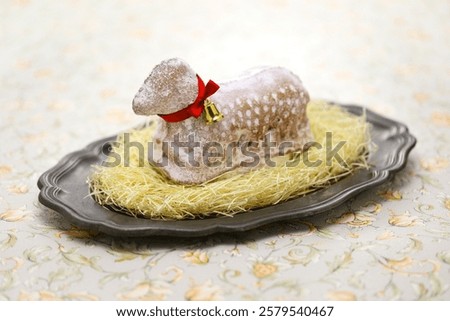 Agneau Pascal cake, a sweet for Easter from Alsace, France.