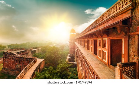 Agra Fort, is a monument,  a UNESCO World Heritage site located in Agra, Uttar Pradesh, India. The fort can be more accurately described as a walled city.