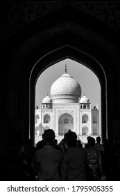 Agra, Uttar Pradesh / India - 3/10/2020: Taj Mahal is a white marble mausoleum on the banks of the Yamuna river situated in the Indian city of Agra. Taj Mahal is a world heritage monument. Taj Mahal.