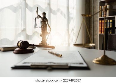 Agreement contract on working desk in office. Law, legal services, advice, Justice concept - Shutterstock ID 2259492687