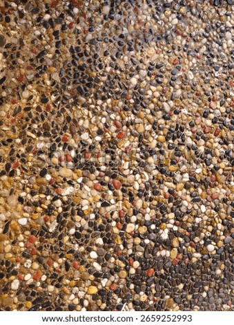 Agregate stone texture and pattern as a docorative element in the garden
