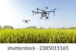 Agricultural drones and agricultural crops, concept of agricultural technology use