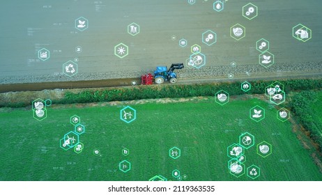 Agricultural machinery and technology concept. Agritech.