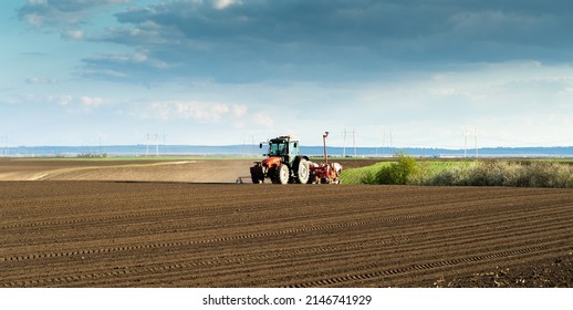 Agricultural Machinery - Tractor And Seeder For Sowing Corn