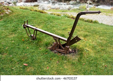 Agricultural Manual Plow On The Grass