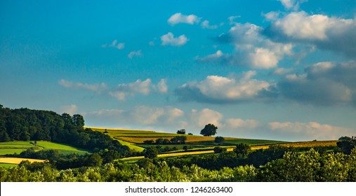 A Agriculture Area With A Wheat Field In The Melk District, Lower Austria Near Sausenstein