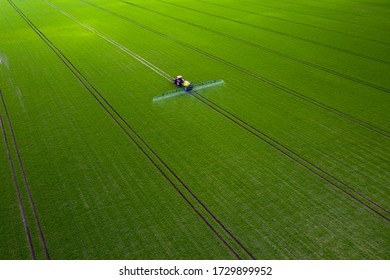 Agriculture Background, Tractor Spraying Pesticides