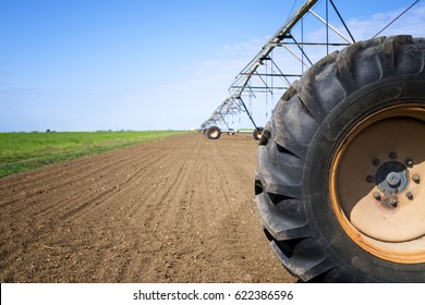 Agriculture. Irrigation System On The Field. Agronomy. Watering Crops.